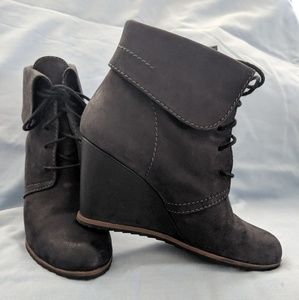 Suede Laceup Booties
